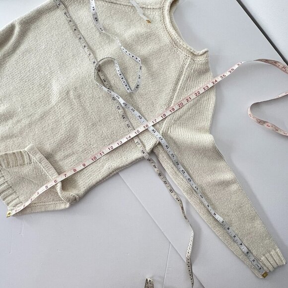 Banana Republic Sunday Sunday Wool Blend Cream Raglan Knit Crewneck Sweater Sz S - Picture 11 of 11